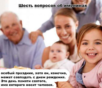 Шесть вопросов об именинах