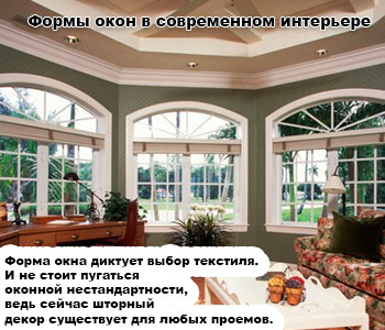 Формы окон в современном интерьере